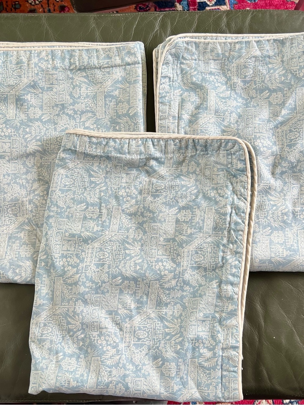 Three (3) Ralph Lauren Pagoda standard pillow shams.  In good used condition.